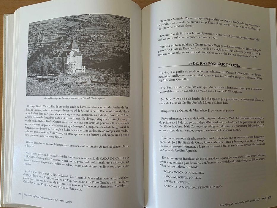 Livro "Monografia do Concelho de Mesão Frio" de B. Vieira de Oliveira