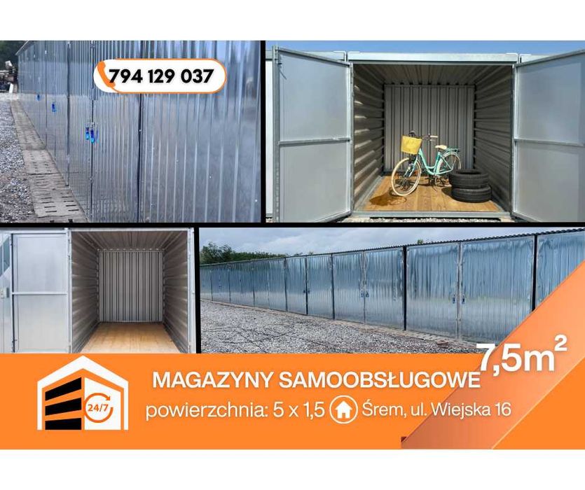 Boks, magazyn samoobsługowy, komórka lokatorska, kontener dowóz, Śrem