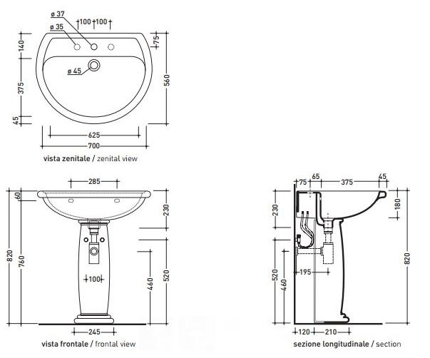 Umywalka + postument Flaminia Fidia