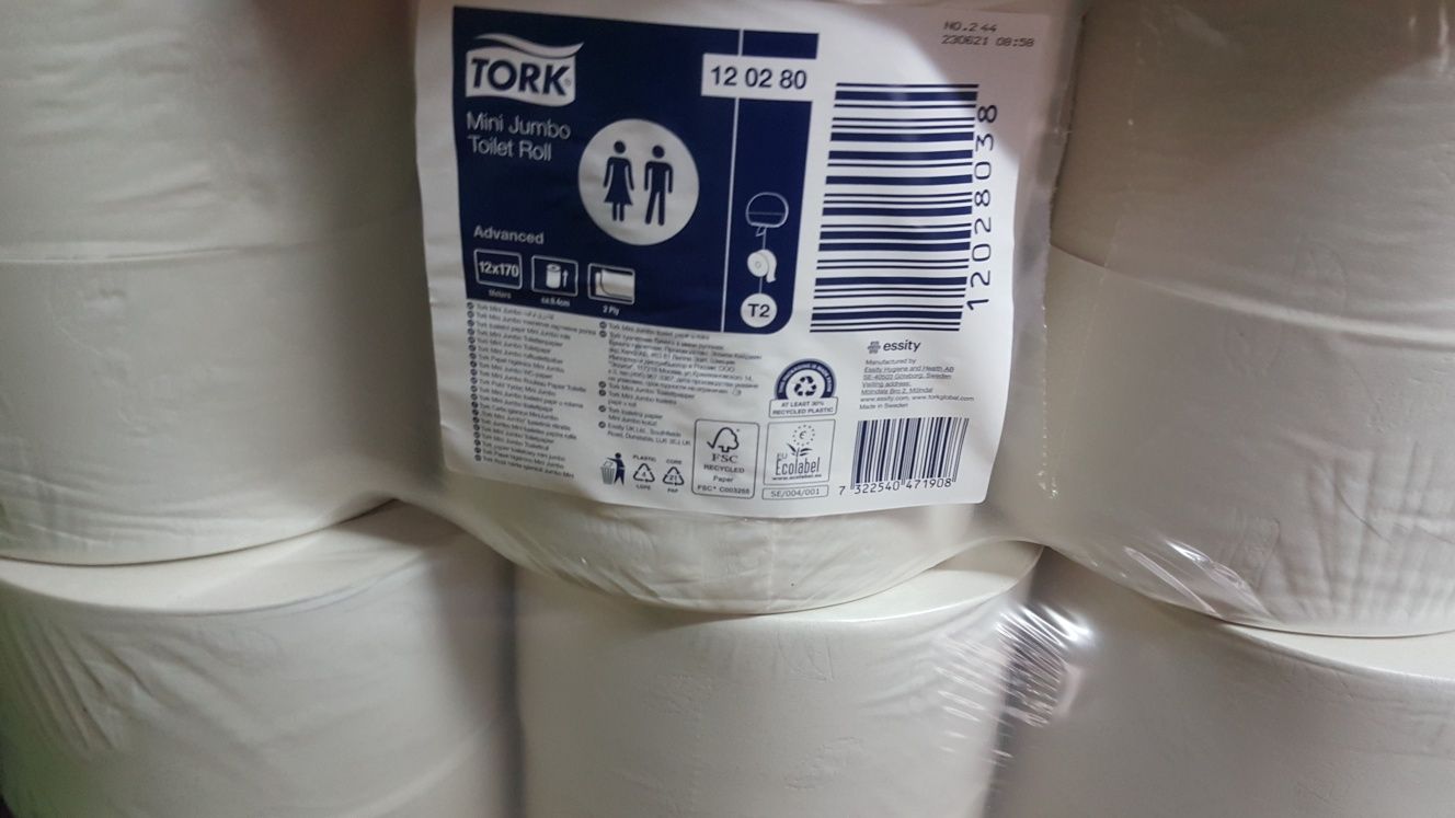 Papier toaletowy Tork zgrzewka 12rolek.