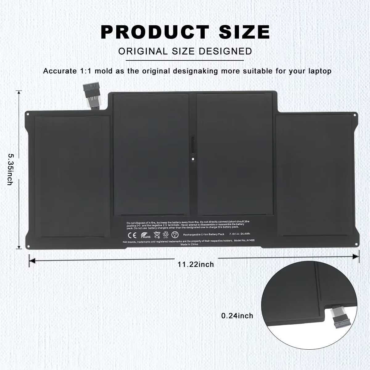 Батарея, Акумулятор для Macbook A1466 Air 13 2013г / 7150mAh / #A1496