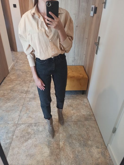 Beżowa koszula oversize Bershka xs