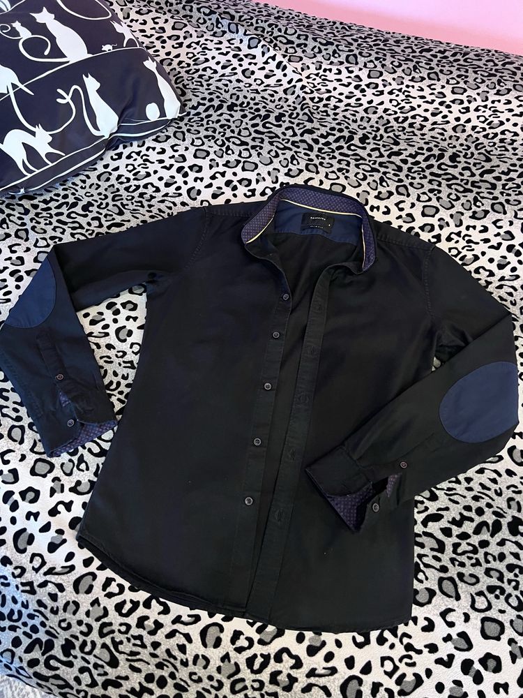 Koszula męska czarna Slim Fit Reserved r. S barmańska