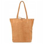 VERA PELLE torebka zamszowa shopper z rzemykami na ramię V462 camel