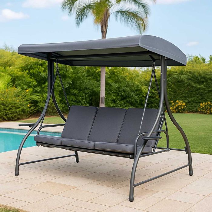 Huśtawka Ogrodowa/Tarasowa Bujana Wolnostojąca Z Daszkiem Leżanka