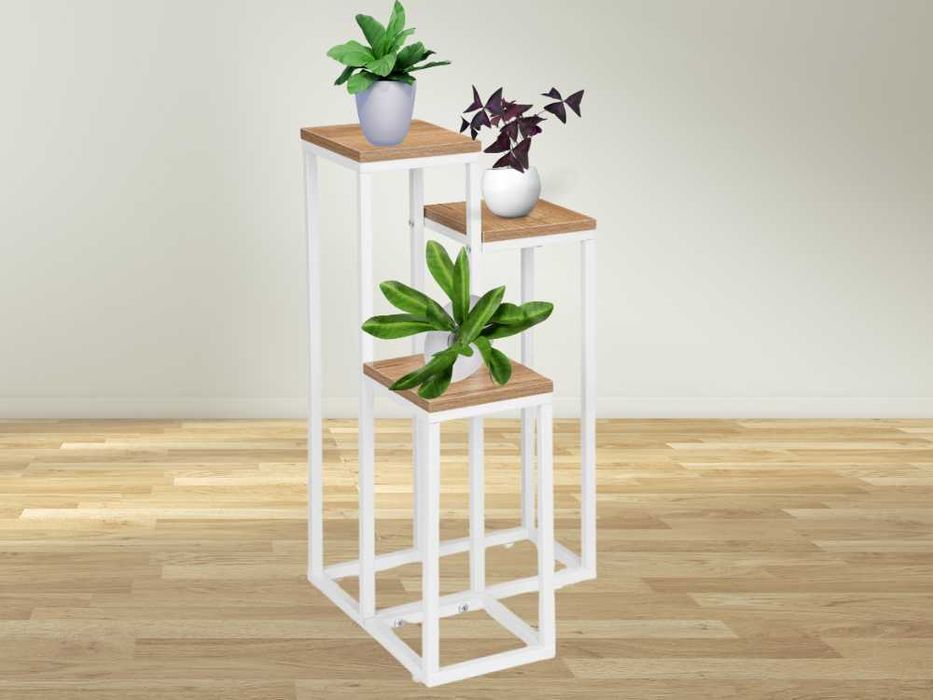 Kwietnik Stojący Stojak Metalowy na Kwiaty 3 Półki Wysoki Craft 67cm