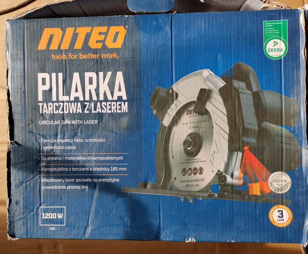 Pilarka tarczowa z laserem Niteo Tools 1200W.