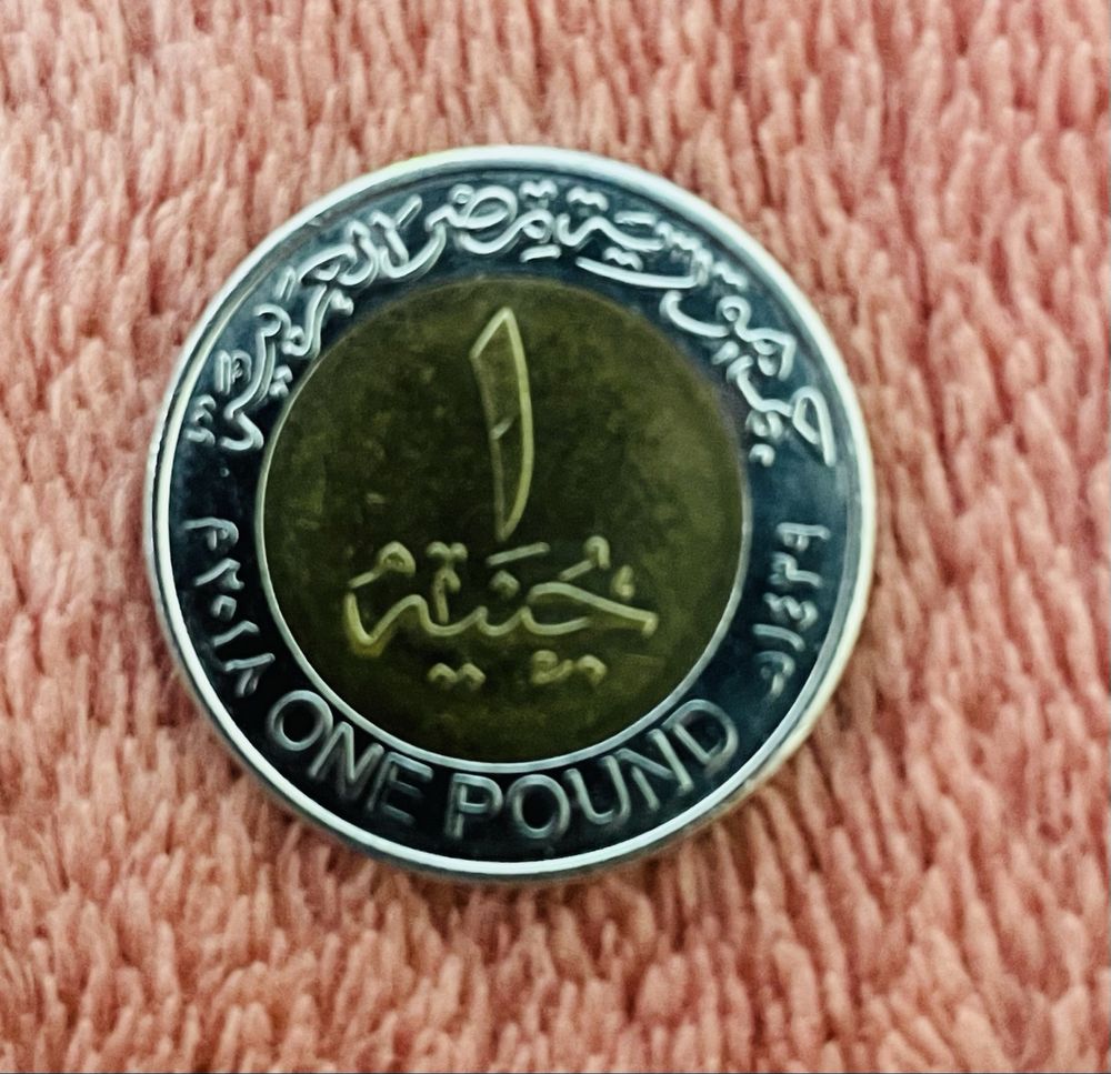 Moeda bimetálica UNC de 1 libra egípcia (2008): Faraó Tutancâmon