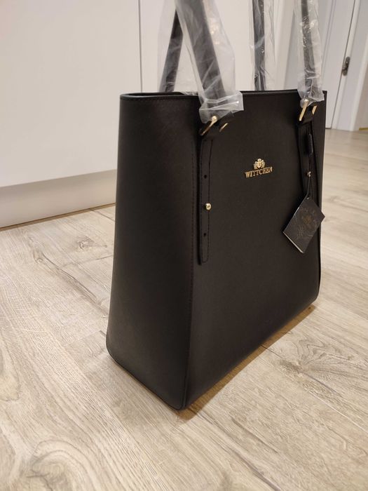 Skórzana torebka Wittchen czarna 31x31x33 cm