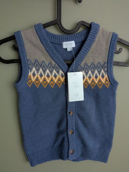 Kamizelka Noa Noa Miniature r. 98 wełna + bawełna + wiskoza, nowa