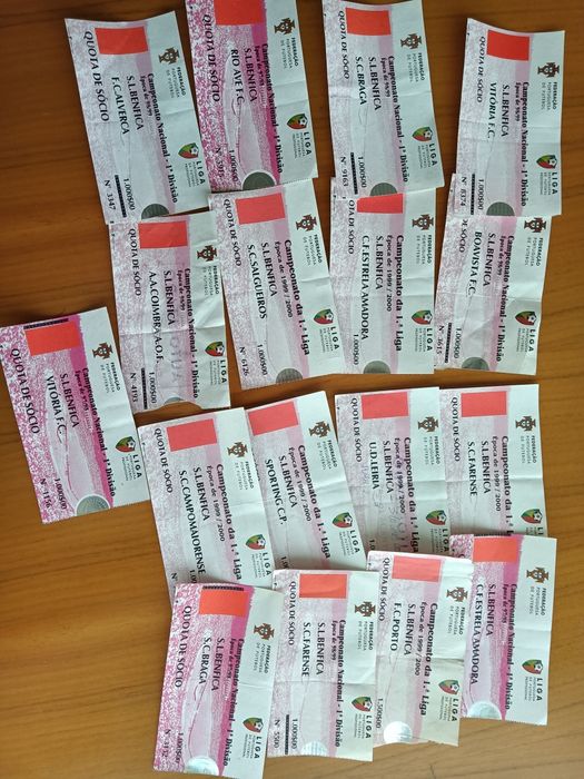 Bilhetes de futebol antigos