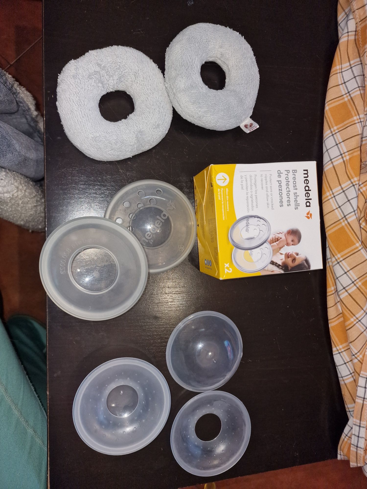 Argolas + 2 conjuntos de protetor de mamilos medela