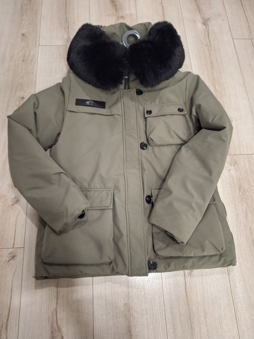 Пуховик натуральний куртка хакі