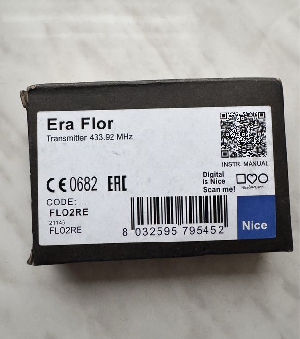 Пульт для воріт, шлахбаумів, Nice FLO2RE 433,92 MHz 2-х канальний