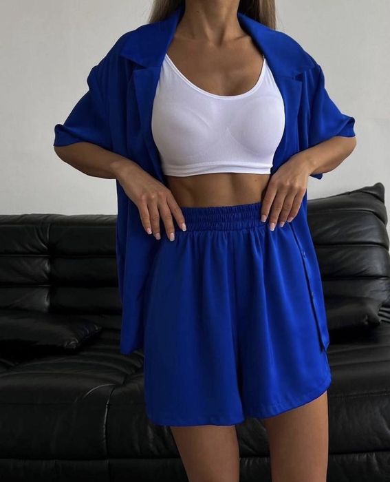 Костюм(сорочка+шорти)з бомбезним коліром(електрик)