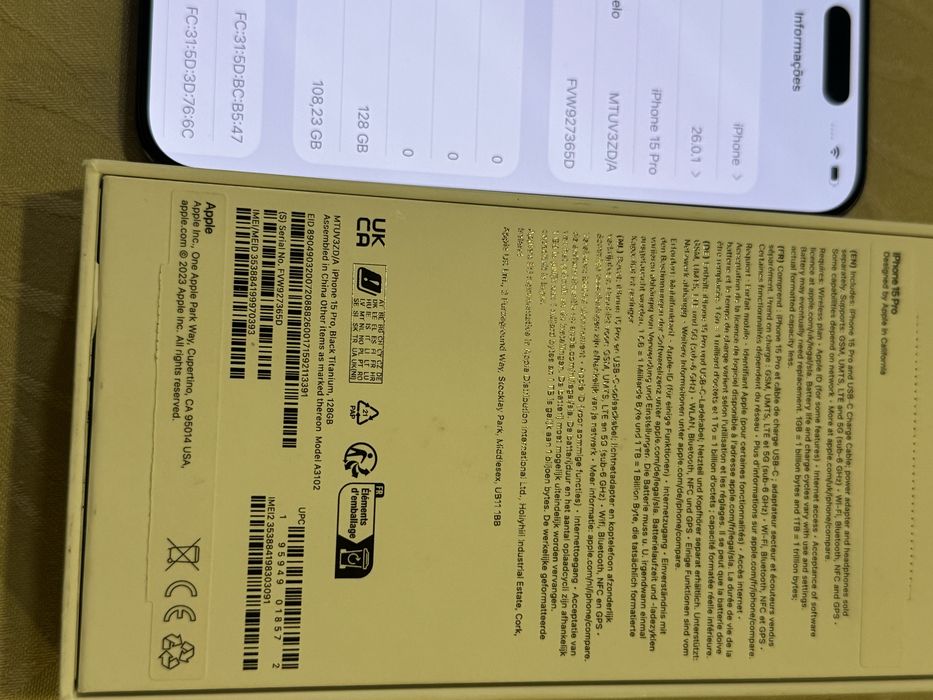 Iphone 15 Pro 128GB Black Titanium Original Imaculado