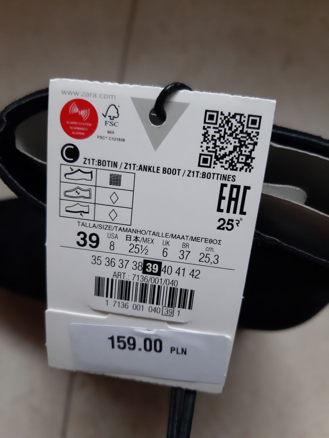Buty kozaki botki Zara Woman 39 obcas słupek imitacja zamsz czarne mus