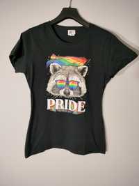 Koszulka damska szop pracz tęcza LGBT Pride