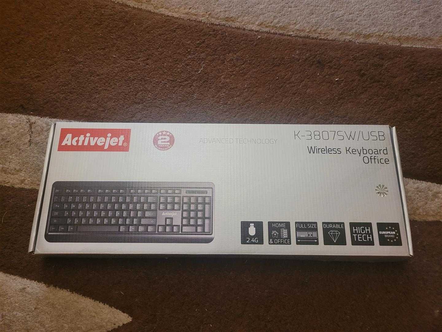 Bezprzewodowa Klawiatura Activejet - Komplet, USB, Sprawna, Jak Nowa