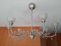 Candeeiro em vidro e metal