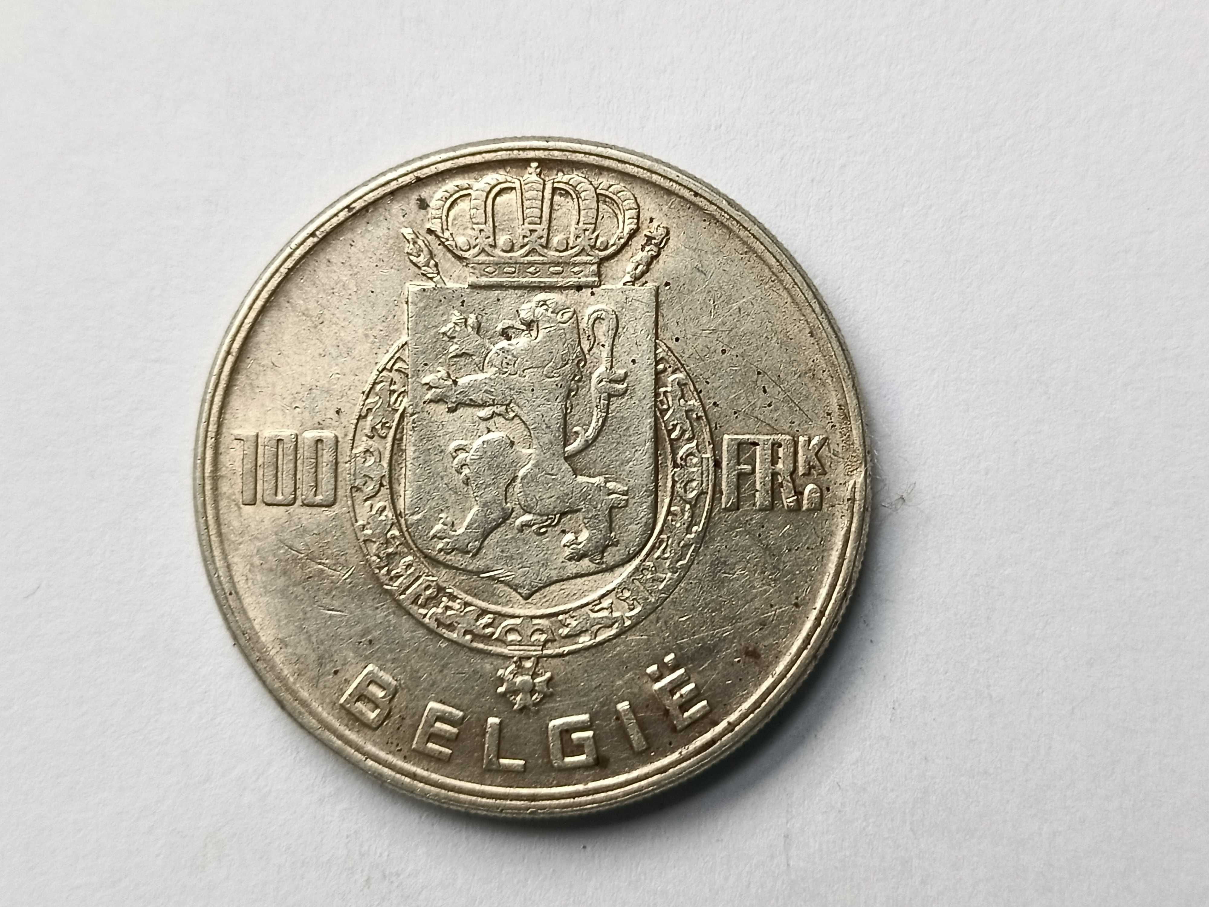 100 Franków 1951 Belgia Głowy Królów Srebro