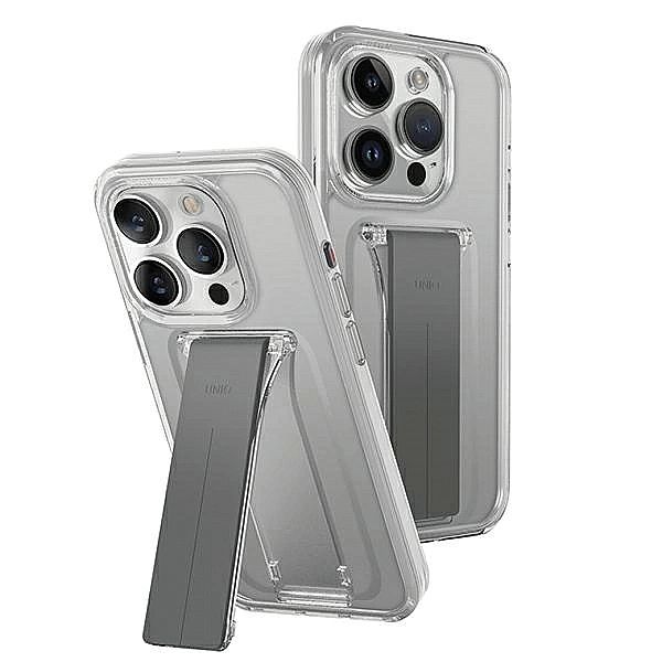 Etui UNIQ Heldro Mount na iPhone 15 Pro 6.1" z podstawką - przezroczys