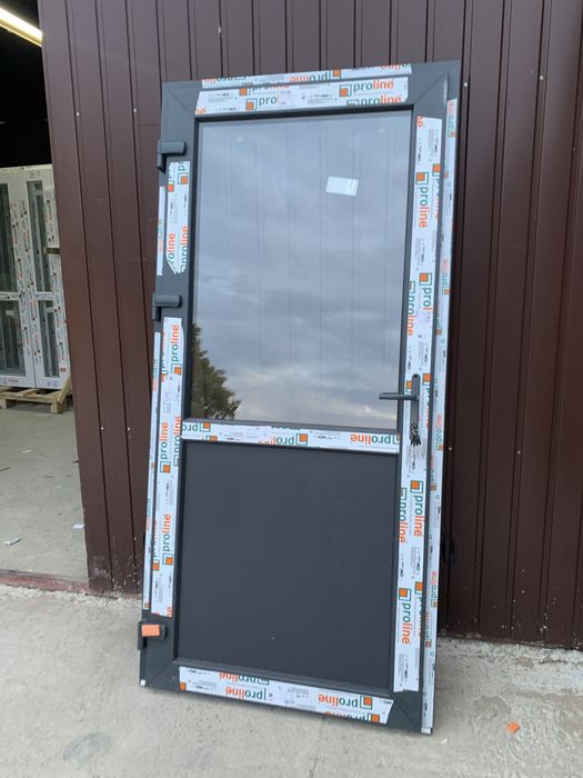 Drzwi PCV 90x200 Antracyt Szyba/panel Dostawa na terenie całej Polski