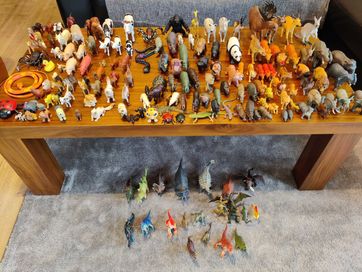 Figurki zwierząt - dzikie, domowe, dinozaury - 160 sztuk