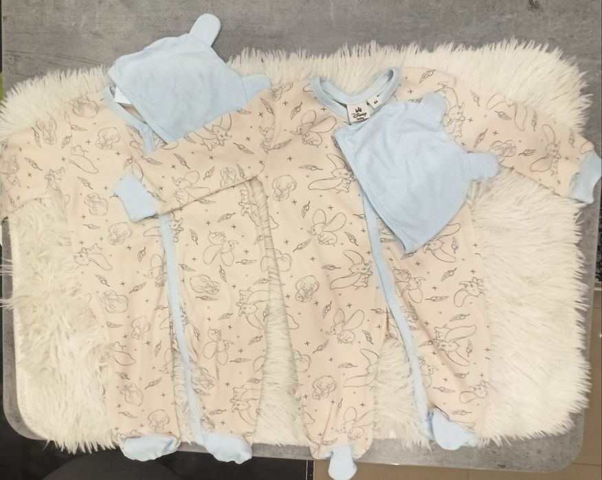 Pajacyki dla niemowląt bliźniaków 62 cm 2-4 miesiące