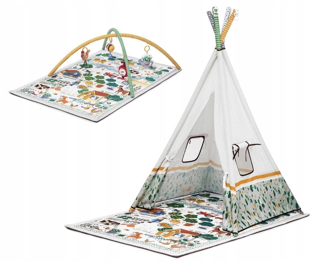 Mata do zabawy, edukacyjna +Tipi 3w1 Kinderkraft