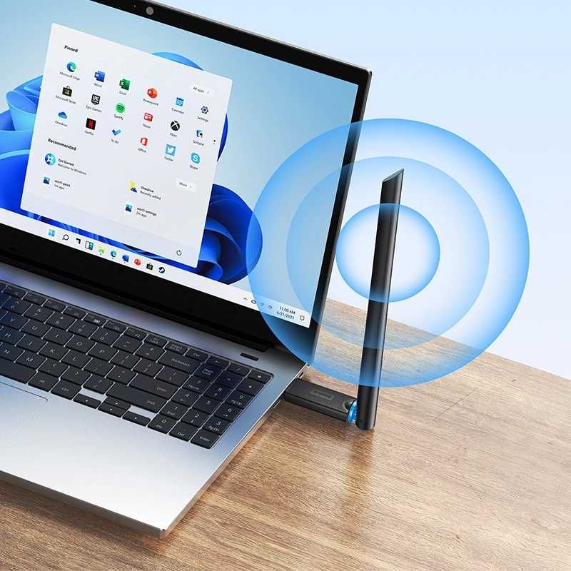 Baseus Karta sieciowa zewnętrzna 6dBi USB Adapter WiFi Wi-Fi 650Mb/s