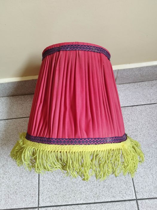 Klosz, abażur do lampy stojącej z PRL Vintage bordowy
