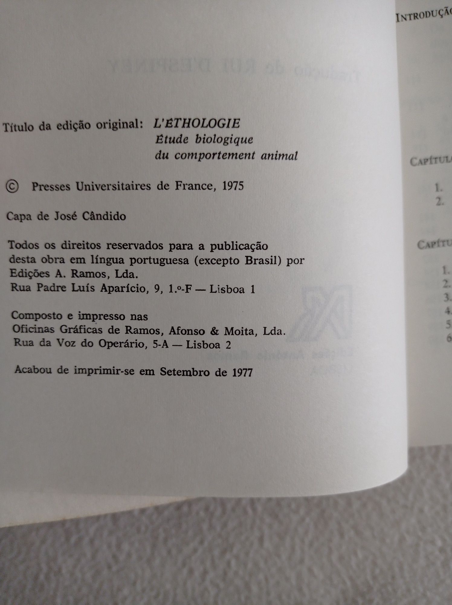 A etologia - estudo biológico do comportamento animal - Rémy Chauvin