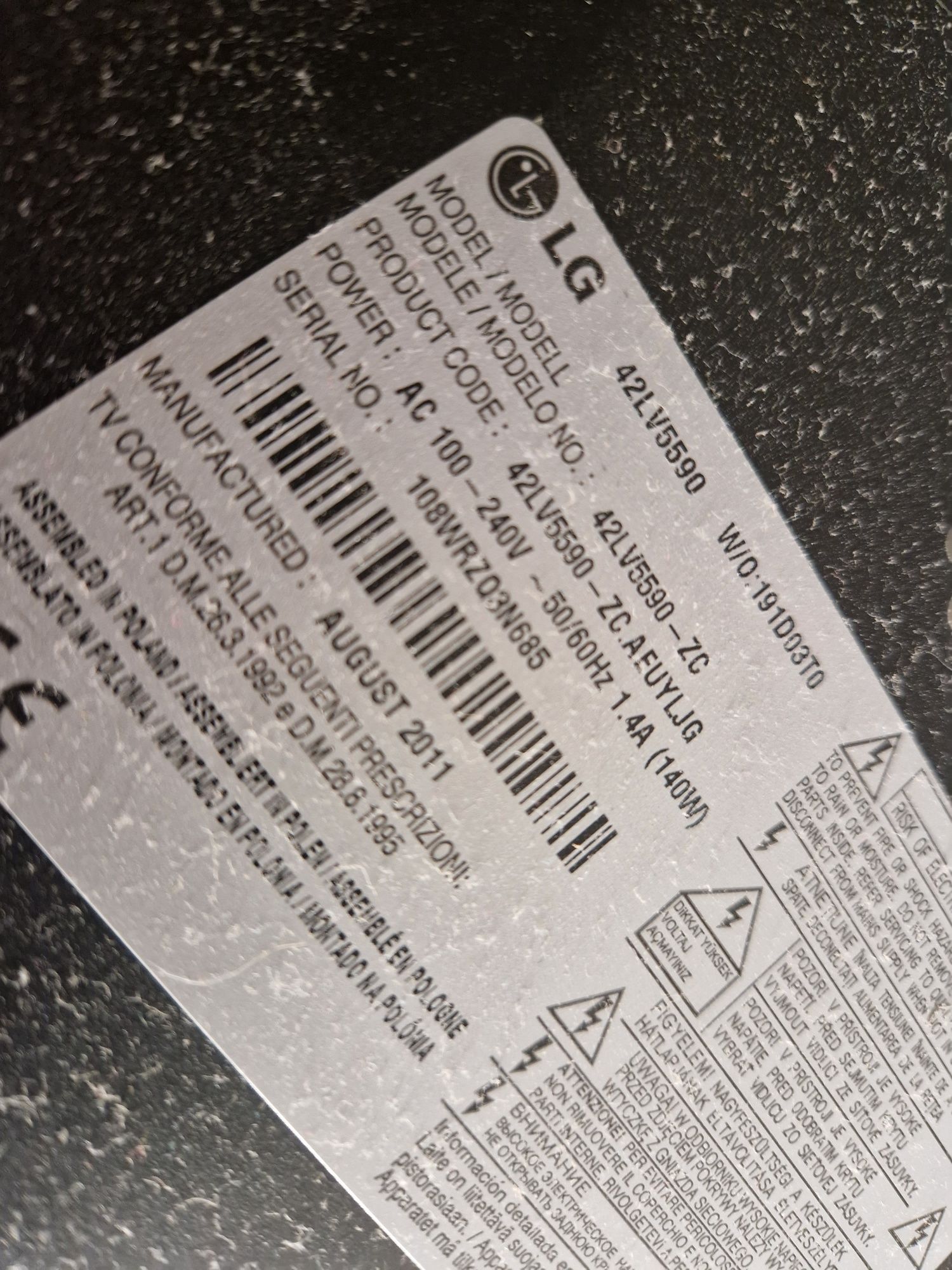 Telewizor LG uszkodzona matryca