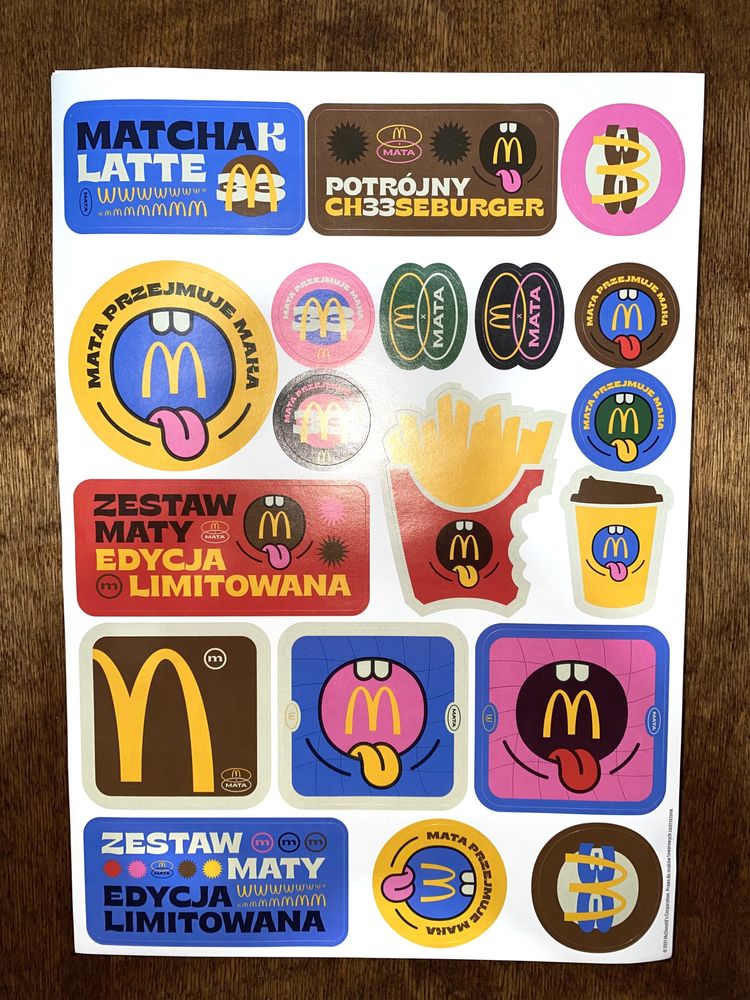 Naklejki McDonald’s edycja limitowana zestaw Maty