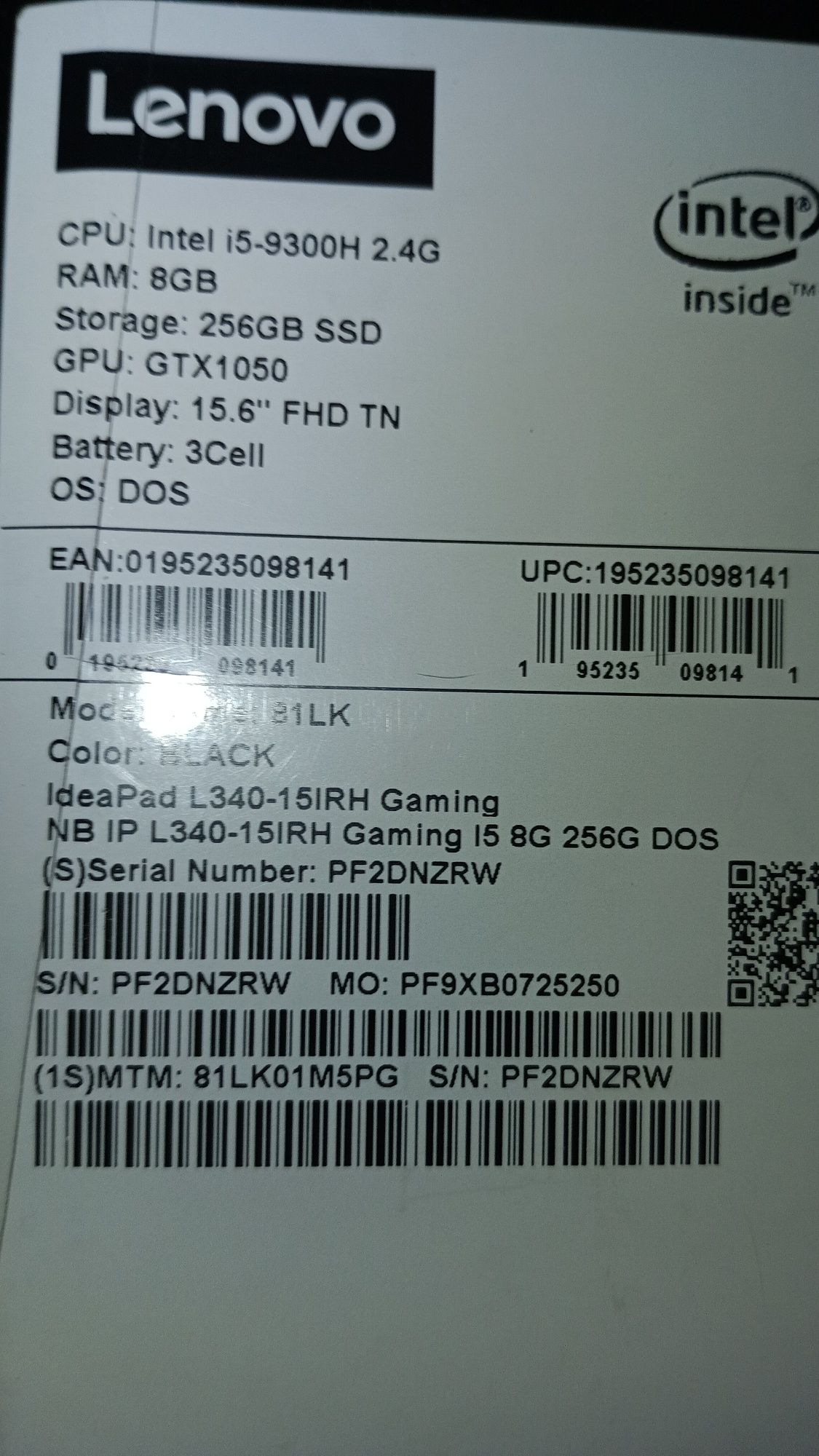 Portátil Lenovo IdeaPad L340-15IRH Gaming