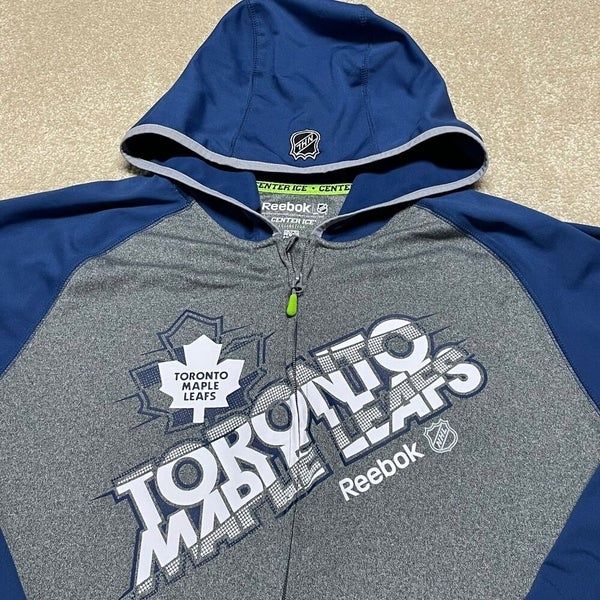 Toronto Maple Leafs Sweatshirt Men L Adult Gray NHL Hockey Zip Up Hoo