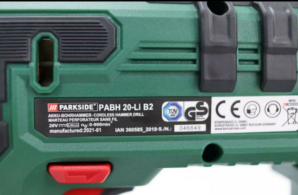 НОВ ударный аккумуляторный перфоратор сГермании Parkside PABH 20/дрель