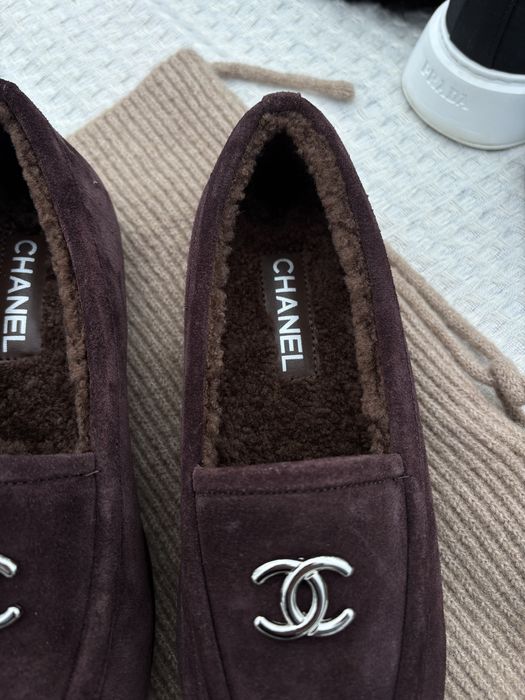 Chanel czekoladowe mokasyny buty