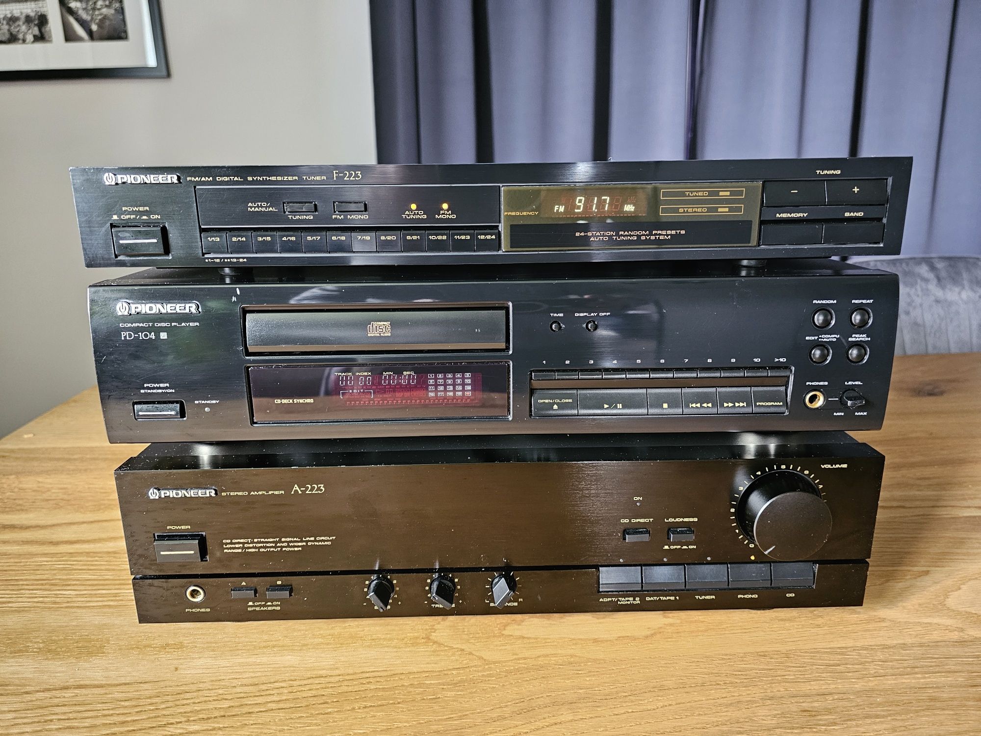 Zestaw Stereo Pioneer A-233 + CD PD-104 + FM F-223 vintage