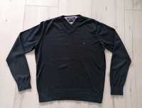 Sweter z dekoltem w serek Tommy Hilfiger XL