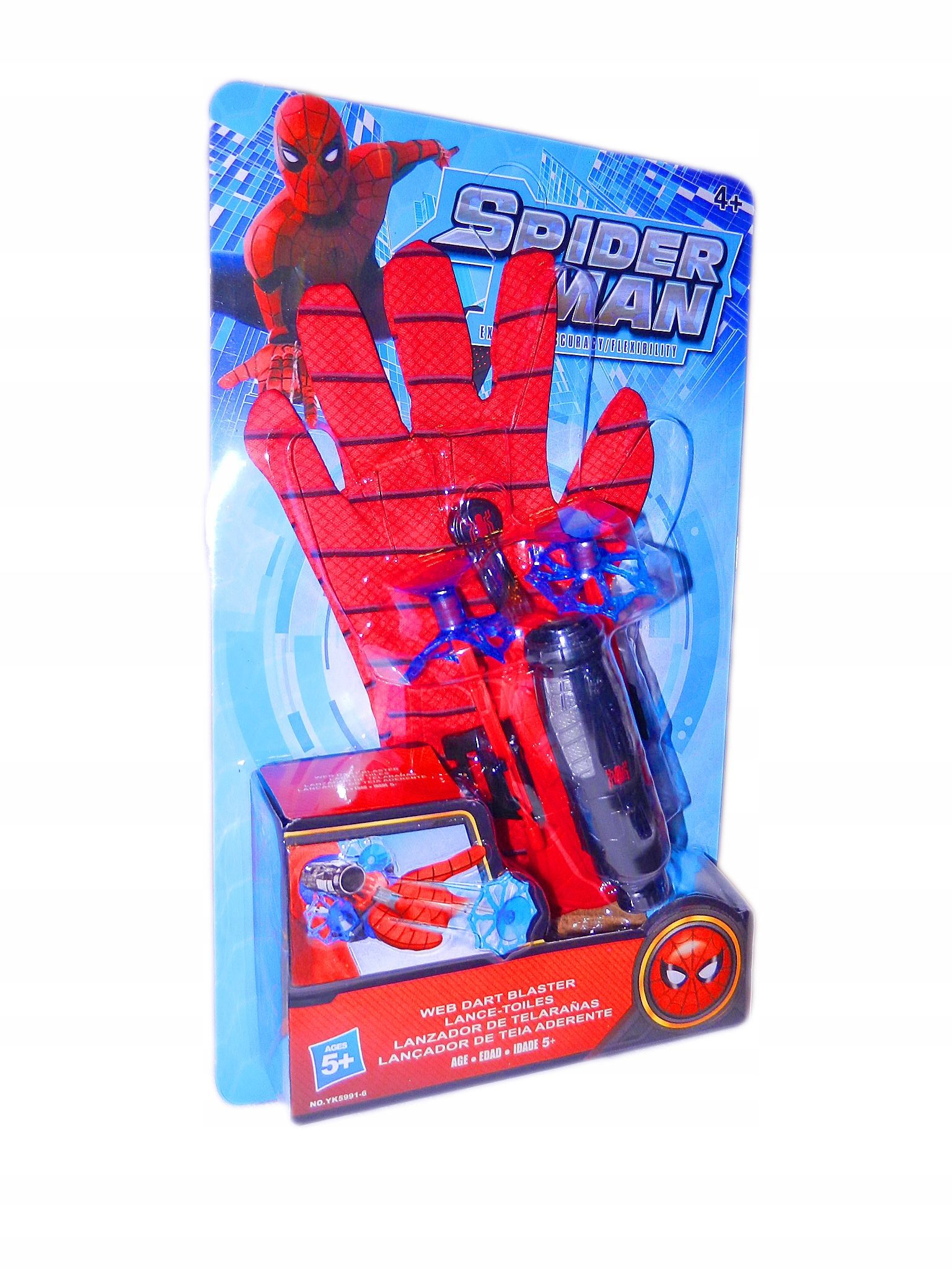 wyrzutnia spiderman rękawica + wyrzutnie sieci - strzałki