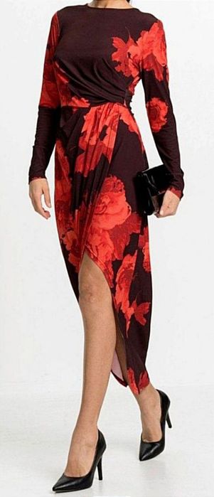 NOWA zjawiskowa suknia maxi z różami r. 44/46