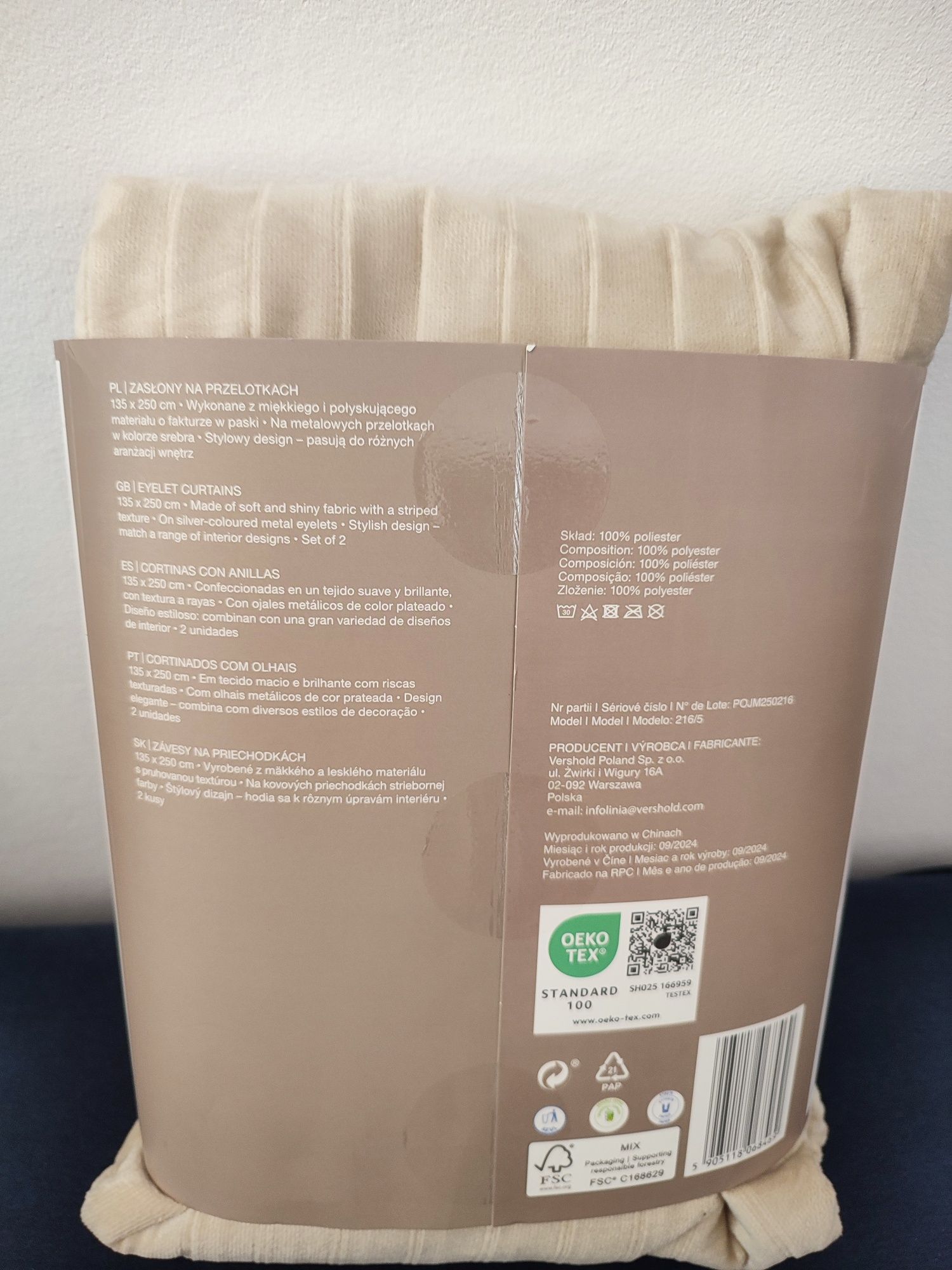 Nowe zasłony SMUKEE na przelotach 2szt w komplecie 135x250