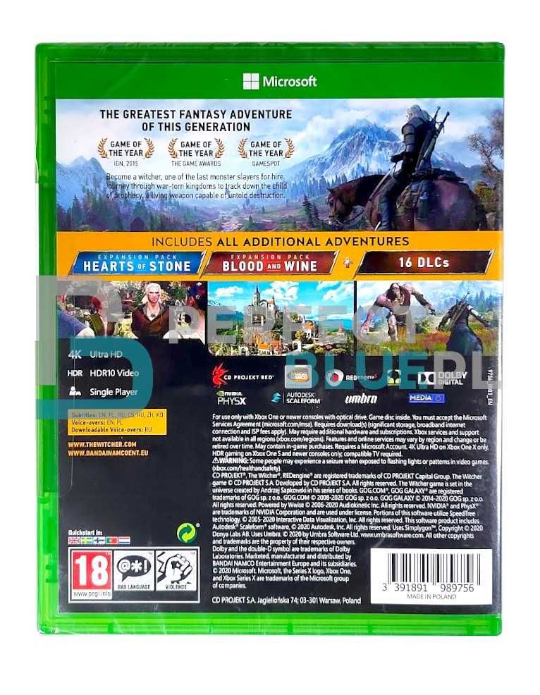 Wiedźmin III Dziki Gon GOTY / Gra XBOX One / XBOX Series X UPGRADE