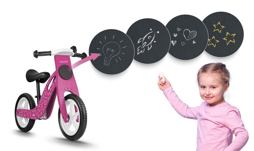 rowerek biegowy drewniany różowy ricokids rc-614