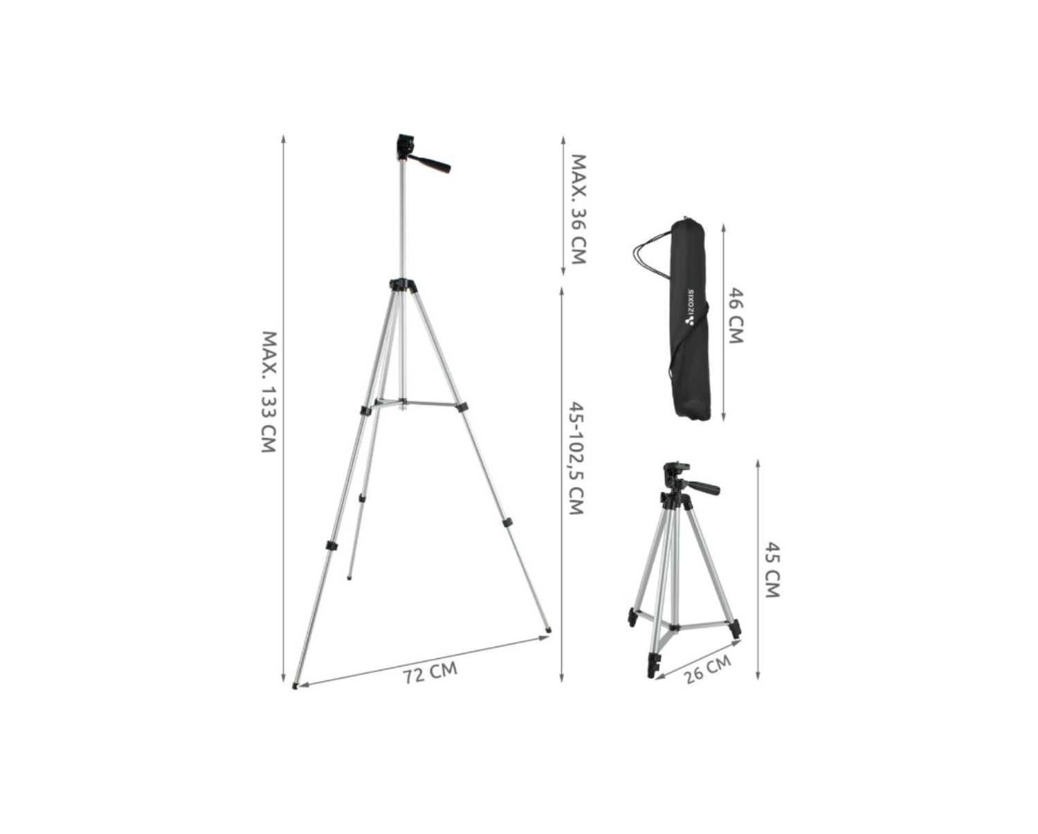 Zestaw!!! Statyw do telefonu, aparatu, kamery 133cm+pilot+uchwyt 4w1