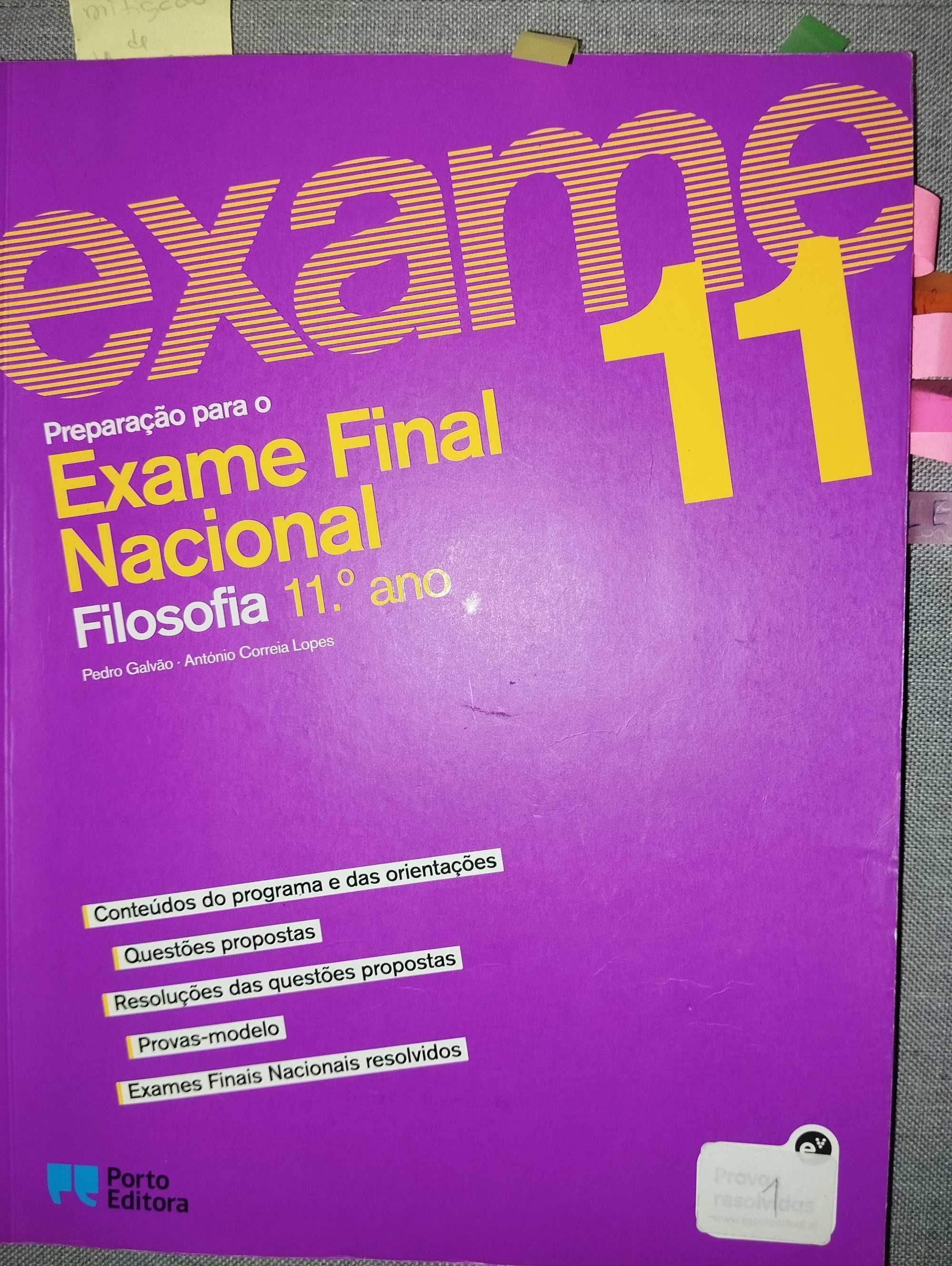 Livro Preparar para os exames Filosofia 11.° Porto Editora