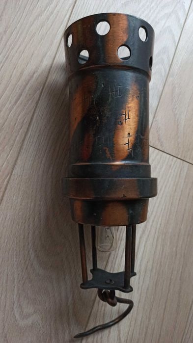 Kinkiet vintage, lampa górnicza