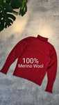 Golf Półgolf 100% Merino Wool Wełna. Czerwony. Rozmiar M 38